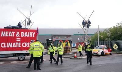 Борцы за права животных заблокировали выезд со складов McDonald's в Великобритании