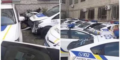 "Кладбище авто": в Днепре нашли десятки разбитых полицейских автомобилей