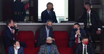 За матчем Латвия - Канада из VIP-лож наблюдали Ринкевич и другие чиновники