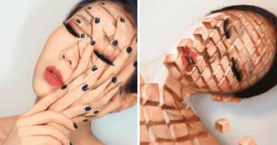 Кореянка создает оптические иллюзии на собственном теле