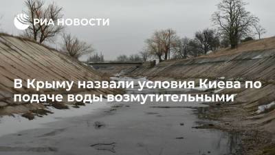В Крыму назвали условия Киева по подаче воды возмутительными