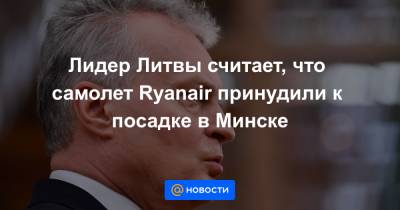 Лидер Литвы считает, что самолет Ryanair принудили к посадке в Минске