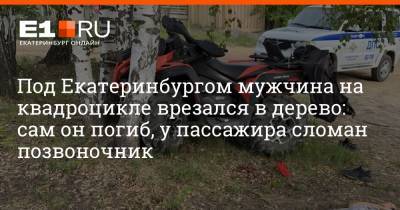 Под Екатеринбургом мужчина на квадроцикле врезался в дерево: сам он погиб, у пассажира сломан позвоночник