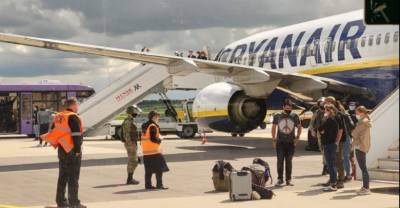 В Белоруссии возбудили дело из-за ложного сообщения о минировании самолёта Ryanair