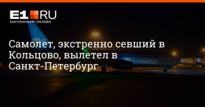 Самолет, экстренно севший в Кольцово, вылетел в Санкт-Петербург