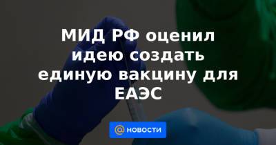 МИД РФ оценил идею создать единую вакцину для ЕАЭС