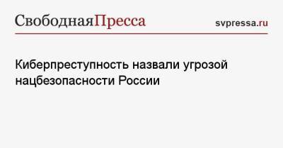Андрей Некрасов - Киберпреступность назвали угрозой нацбезопасности России - svpressa.ru