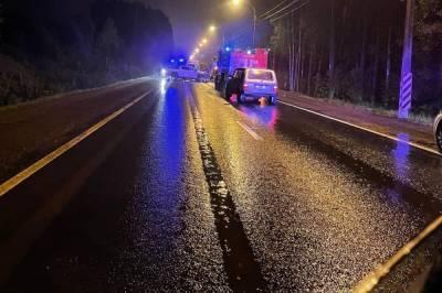 На Зеленогорском шоссе ночью столкнулись два автомобиля