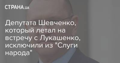 Депутата Шевченко, который летал на встречу с Лукашенко, исключили из "Слуги народа"