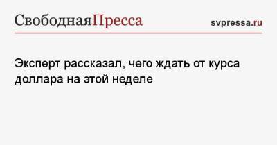 Эксперт рассказал, чего ждать от курса доллара на этой неделе