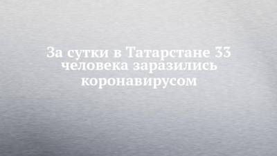 За сутки в Татарстане 33 человека заразились коронавирусом