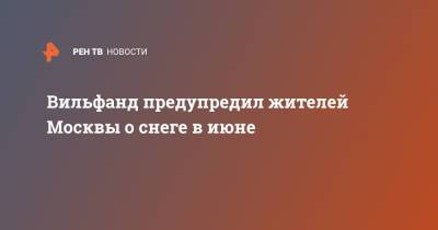 Вильфанд предупредил жителей Москвы о снеге в июне