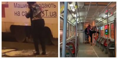Сели не в свой трамвай: неадекваты набросились с кулаками на женщину-водителя, кадры