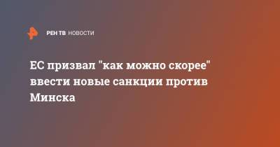 ЕС призвал "как можно скорее" ввести новые санкции против Минска