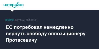 ЕС потребовал немедленно вернуть свободу оппозиционеру Протасевичу