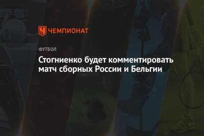 Стогниенко будет комментировать матч сборных России и Бельгии
