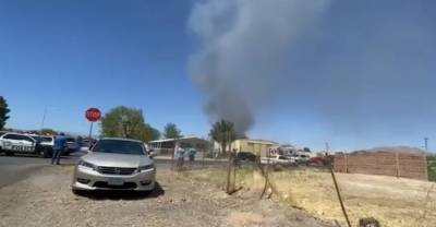 В Лас-Вегасе военный самолёт рухнул рядом с жилыми домами