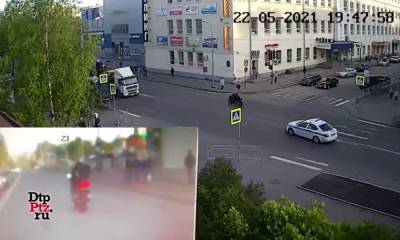 Появилось видео полицейской погони за лихачом-мотоциклистом в Петрозаводске