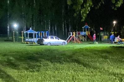 В Старожилове водитель припарковался прямо на детской площадке