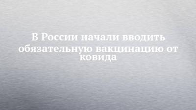 В России начали вводить обязательную вакцинацию от ковида