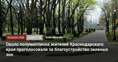 Около полумиллиона жителей Краснодарского края проголосовали за благоустройство зеленых зон