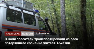 В Сочи спасатели транспортировали из леса потерявшего сознание жителя Абхазии