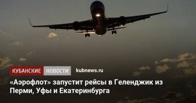 «Аэрофлот» запустит рейсы в Геленджик из Перми, Уфы и Екатеринбурга