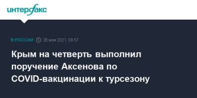Крым на четверть выполнил поручение Аксенова по COVID-вакцинации к турсезону