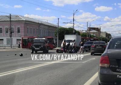 В ДТП с мотоциклистом в центре Рязани никто не пострадал