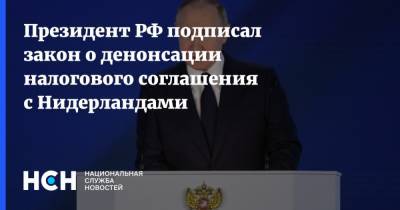 Владимир Путин - Никита Масленников - Президент РФ подписал закон о денонсации налогового соглашения с Нидерландами - nsn.fm - Россия - Голландия