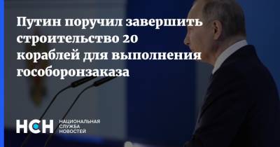 Путин поручил завершить строительство 20 кораблей для выполнения гособоронзаказа