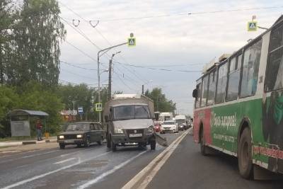 Из-за аварии в Рязани образовалась пробка в районе Дягилевского поста ДПС