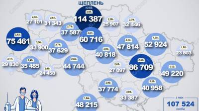 Карта вакцинации: ситуация в областях Украины на 27 мая