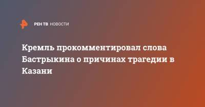 Кремль прокомментировал слова Бастрыкина о причинах трагедии в Казани
