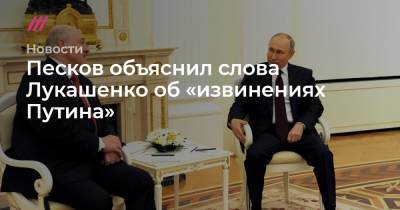 Песков объяснил слова Лукашенко об «извинениях Путина»