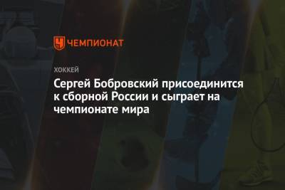 Сергей Бобровский присоединится к сборной России и сыграет на чемпионате мира