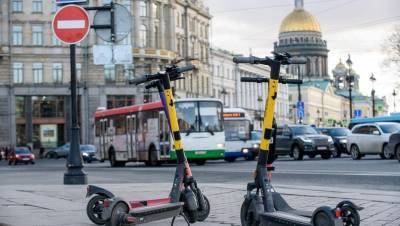 Самокаты запретят парковать на Дворцовой площади, у метро и остановок