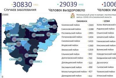 Коронавирус отметил 16 территорий Смоленской области 27 мая