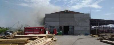 В Омске при тушении пожара на складе с высоты восьми метров упал спасатель