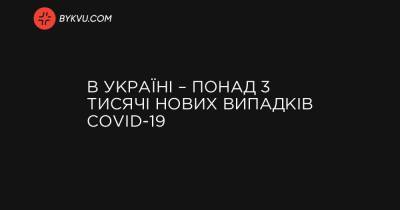 В Україні – понад 3 тисячі нових випадків COVID-19