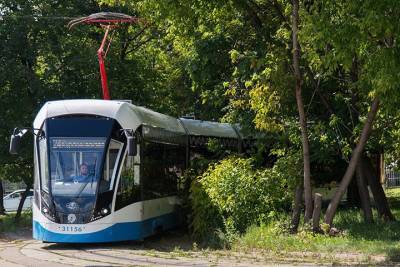Трамваи задерживаются в районе станции метро «Коломенская»