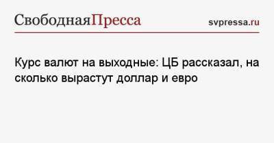 Курс валют на выходные: ЦБ рассказал, на сколько вырастут доллар и евро