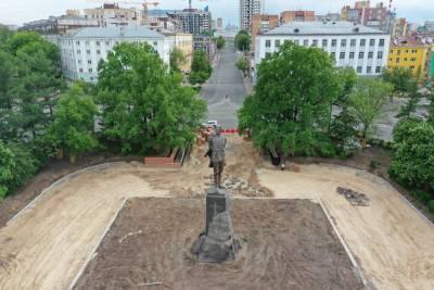 Благоустройство площади Горького в Нижнем Новгороде сняли с высоты