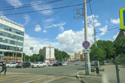 В центре Астрахани на дороге установили новый запрещающий знак