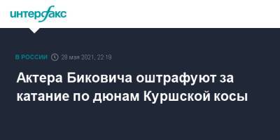 Актера Биковича оштрафуют за катание по дюнам Куршской косы