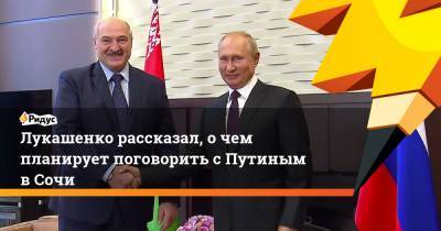 Лукашенко рассказал, очем планирует поговорить сПутиным вСочи