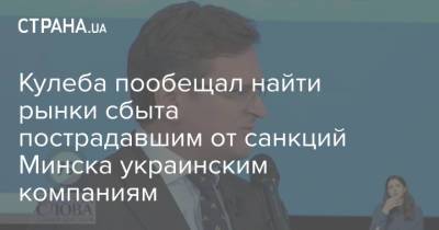 Кулеба пообещал найти рынки сбыта пострадавшим от санкций Минска украинским компаниям
