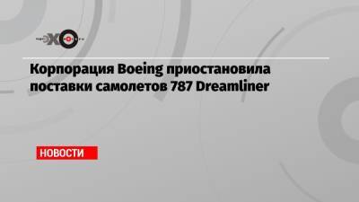 Корпорация Boeing приостановила поставки самолетов 787 Dreamliner