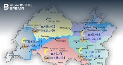 Сегодня в Татарстане ожидается до +31 градус, гроза и дождь