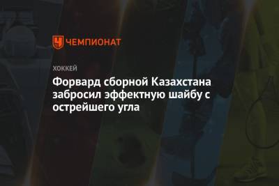 Форвард сборной Казахстана забросил эффектную шайбу с острейшего угла